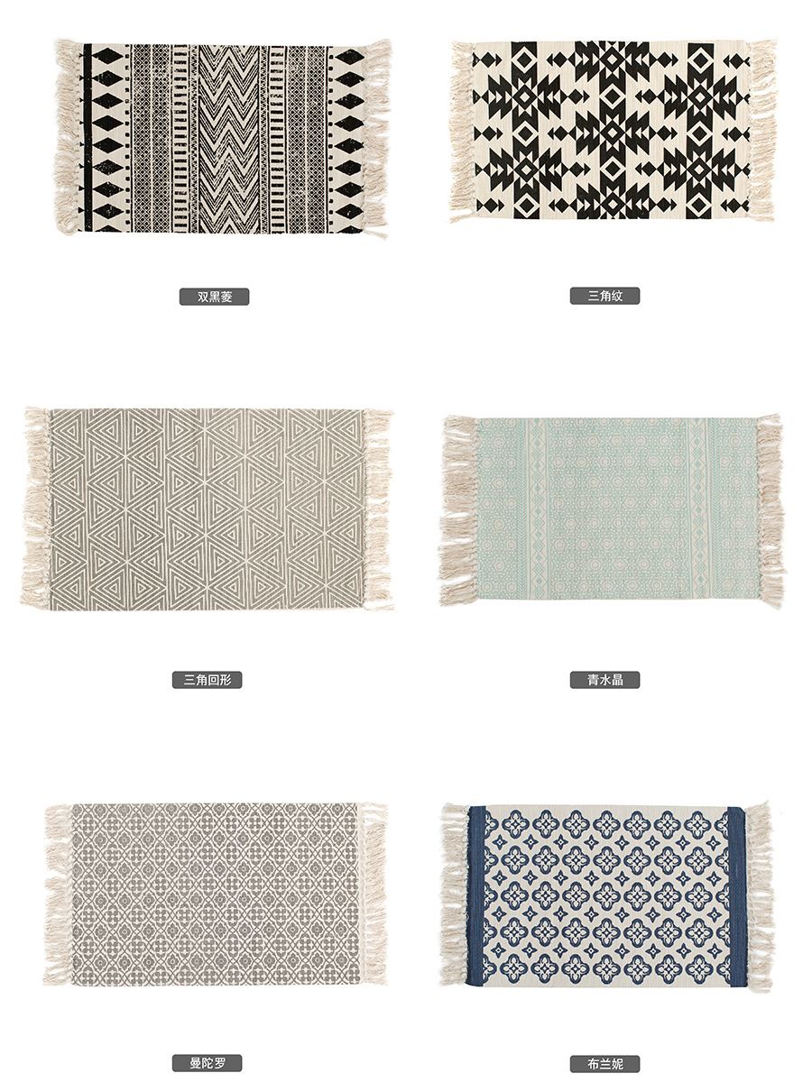 Kilim tapis moderne à rayures | Tapis de salon 100% coton, tapis géométrique indien, noir blanc, contemporain, style nordique de bohémien