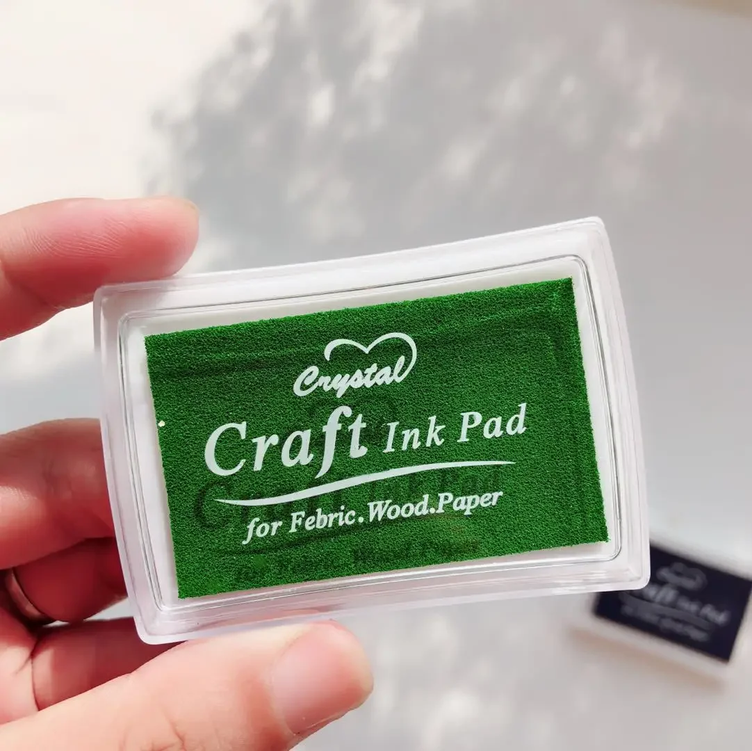 Ink Pad Ink Stamp Pad for DIY Craft Rubber Self Inking Roller Stamps Stationery Album for Scrapbooking Paper Decoration: DEEP BLUE