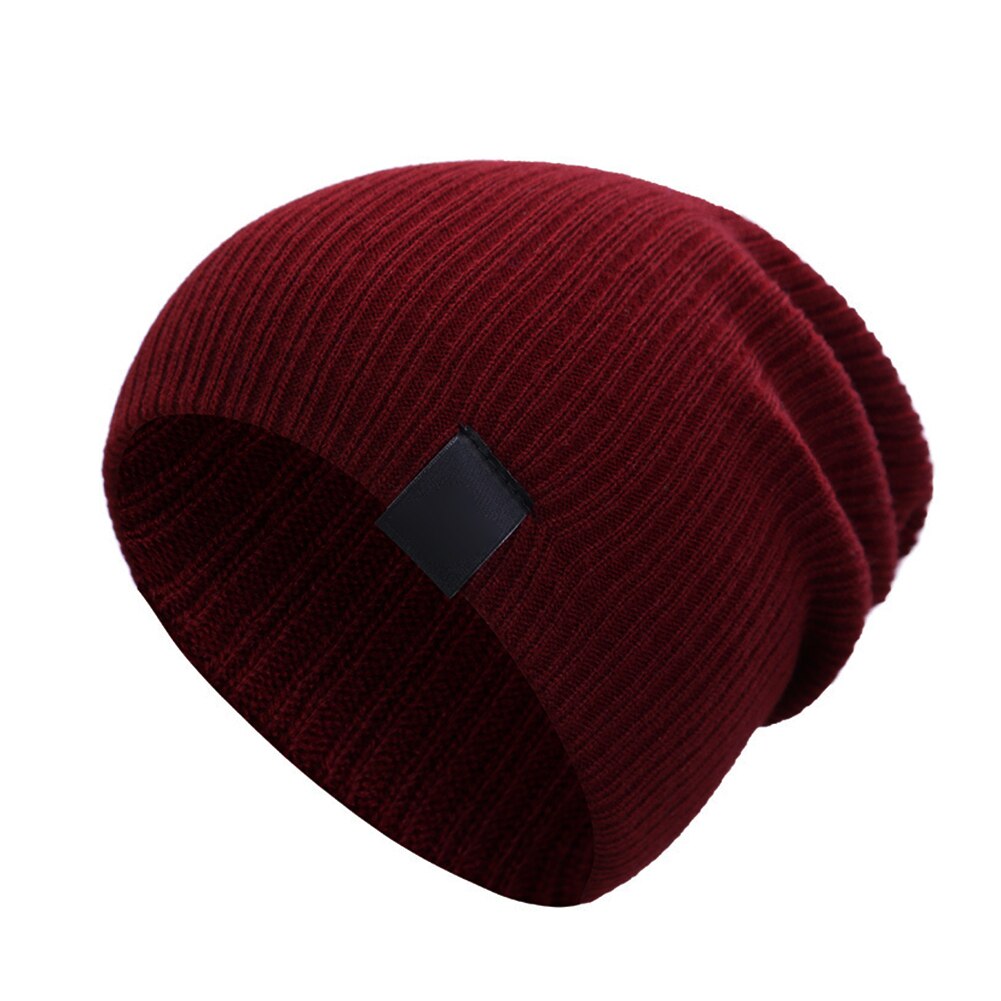 Gorro de punto suave para hombre y mujer, gorro de esquí, para exterior, YS-BUY: Dark red