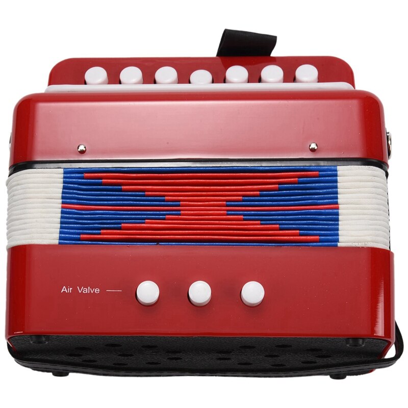 2x Mini Kleine Kinderen Keyboard Accordeon Rhythm Educatief Muziekinstrument Band Speelgoed Voor Kids Red & Blue
