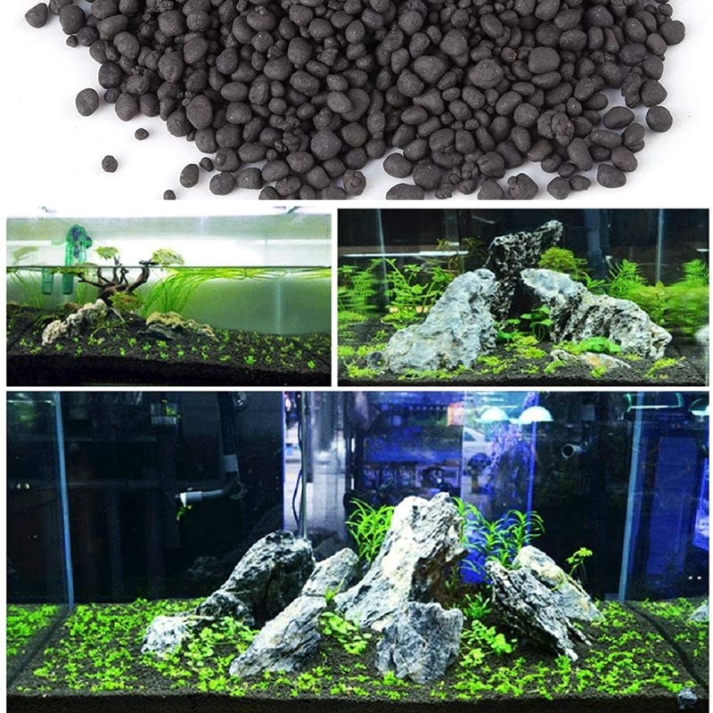 500G Aquarium Bodem Substraat Meststof Zwarte Klei Grind Voor Natuurlijke Geplant Aquarium Zoetwater Aquarium Poreuze Substraat