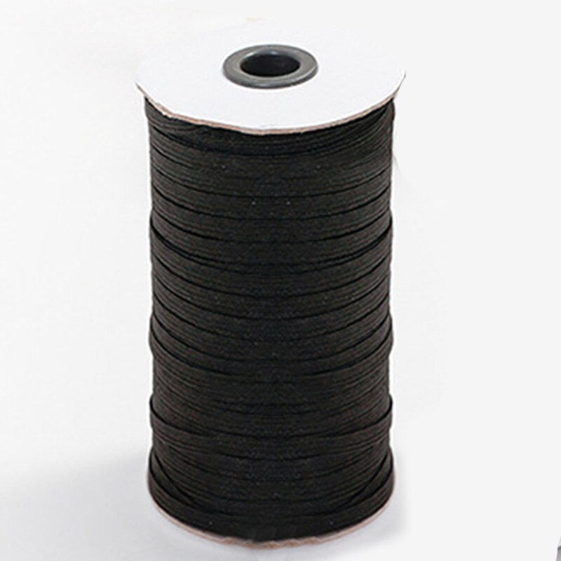 3mm flätad elastisk snöre tung stretchsträng bandrep 200 yard syspole för smyckestillverkning: 100 meter svart
