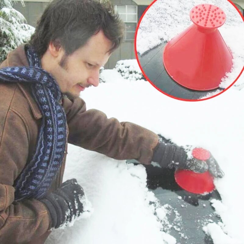 Eliminador de nieve mágica para coche, raspador de hielo para ventana, parabrisas, embudo de aceite, pala, ventana, cono de hielo