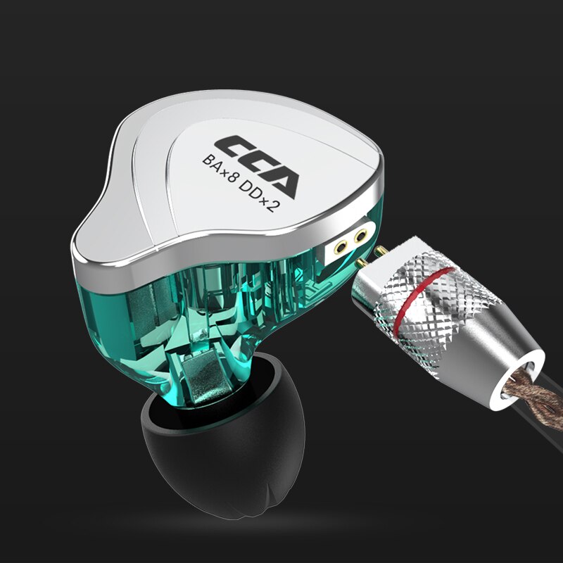 CCA C10 4BA+1DD Hybrid In Ear Earphone Hifi Dj Monito Running Sports Earphone Cable 10 Drive Unit Headset Noise Cancelling