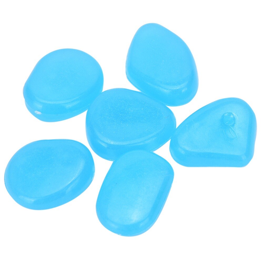 Aquarium Fish Tank Decor Garden Outdoor Pebble Luminous Rocks Glow In The Dark Stones Green Decor 100 Pcs/Pack