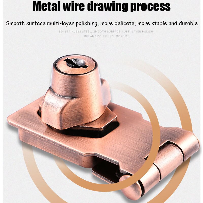 Stainless Steel Plating Self Locking Security Hasp Staple Lock Cupboard Padlock Door/Shed/Gate/Van Lock/desk/close with 2 Keys