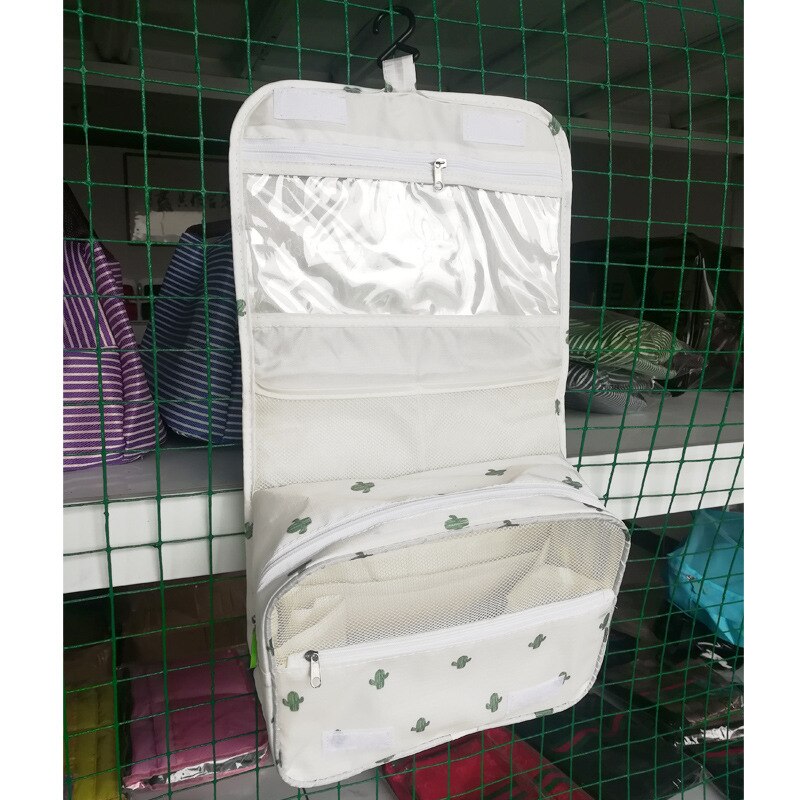 Travel Cosmetic Handbag Women Makeup Bag Toiletries Organizer Waterproof Storag Hanging Bathroom Wash Bags: cactus