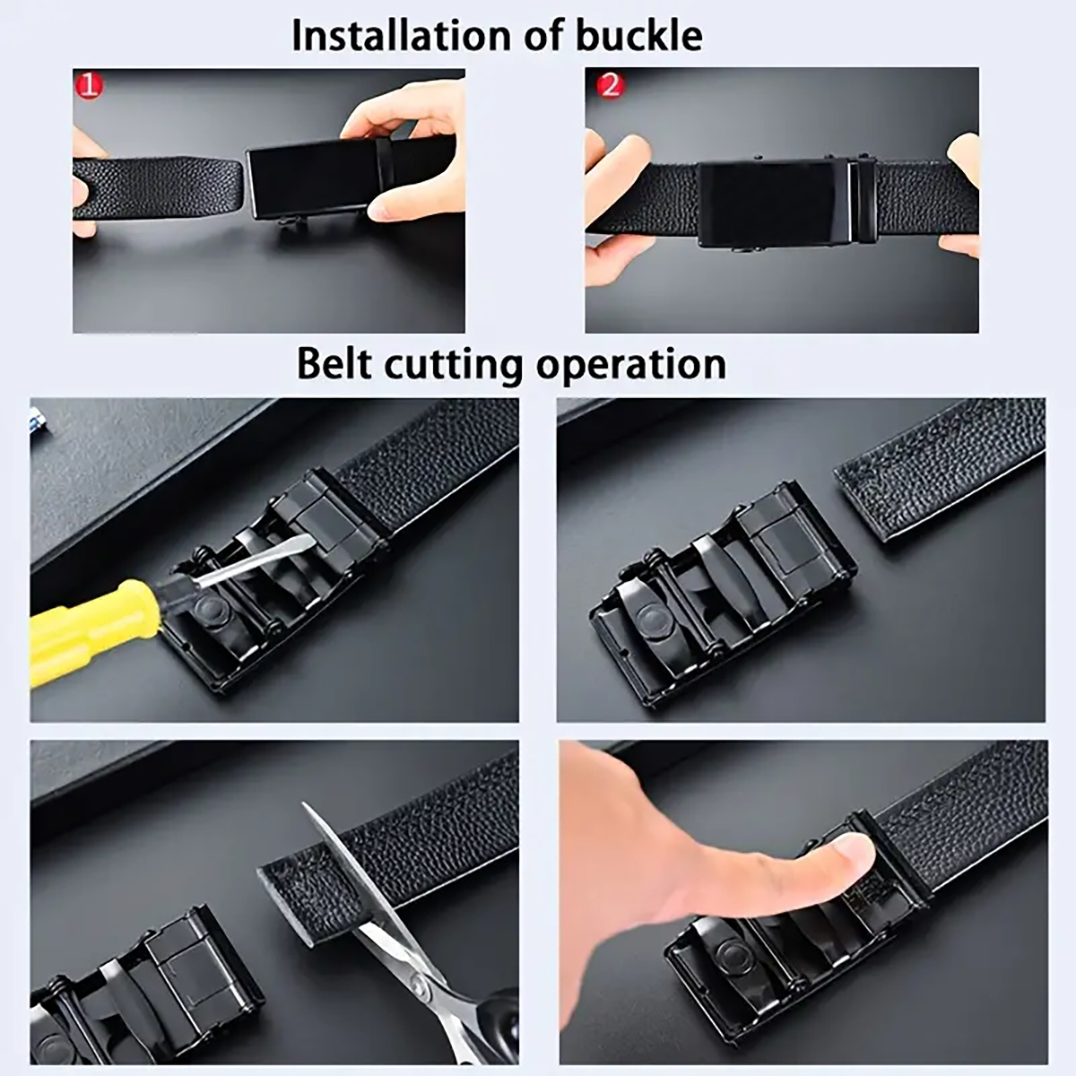 Cintura da uomo con fibbia automatica in metallo Cintura da lavoro aziendale di alta qualità abbinata a jeans Cintura economica, regalo per padre e fidanzato