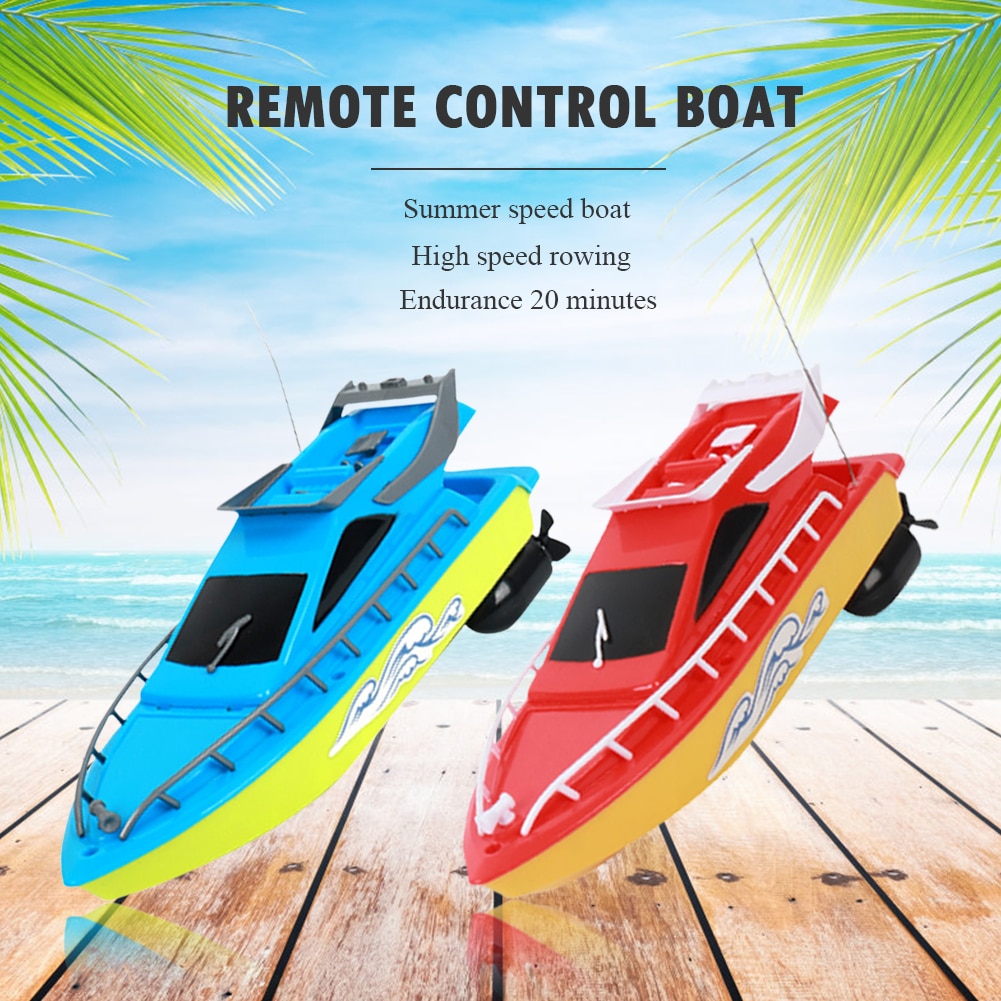 RC Boat Kids Toy Super Mini Speed Remote Control Ship 2 Colors 20M High Performance Electric Boats Toys For Children Barco