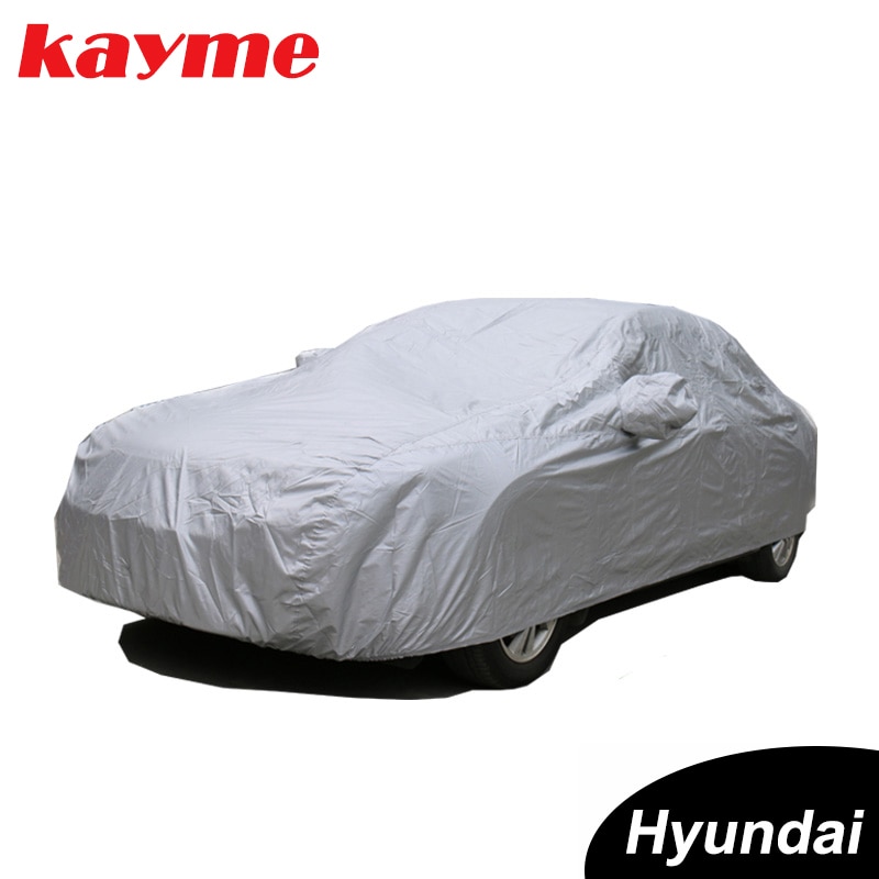 Kayme Stofdicht Volledige Auto Covers 170T Polyester Universele Indoor Outdoor Suv Uv Sneeuw Slip Bescherming Cover Voor Hyundai