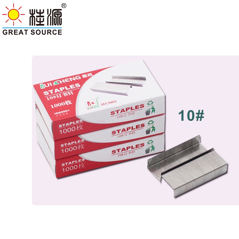 Agrafes métalliques 9mm largeur 5mm hauteur 1000 pièces par boîte (10 boîtes)
