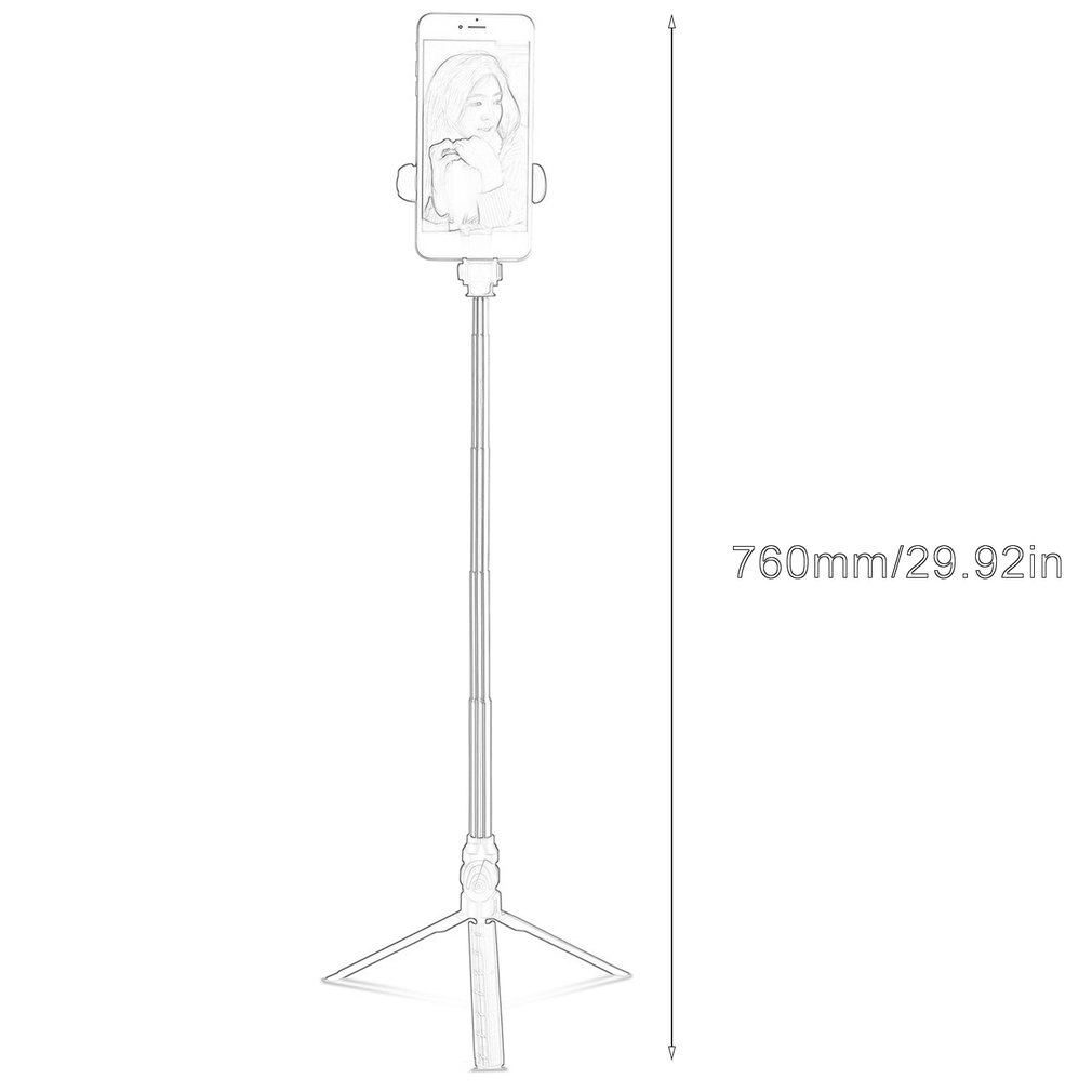 Stativ selfie stick håndholdt fjernbetjening til mobiltelefon mini justerbar bluetooth selfie stick trådløs udvidelig foldbar