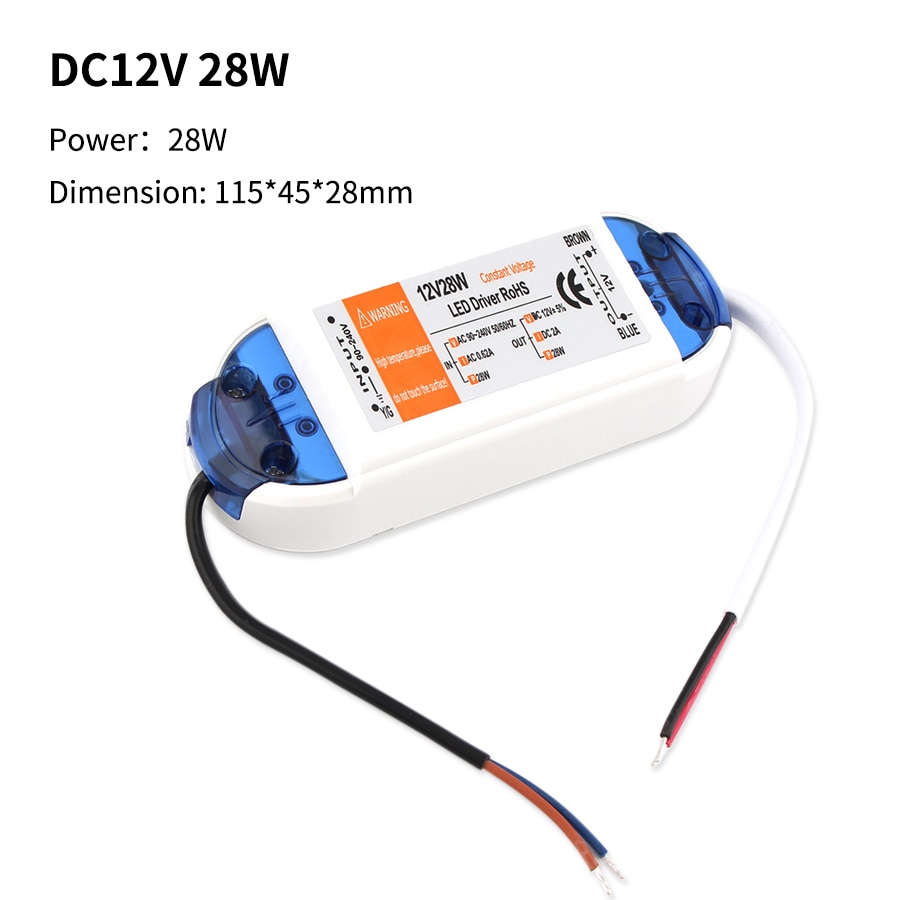Led Driver Dc 12V Voeding 18W 28W 36W 48W 72W 100W Verlichting transformers Driver Led Voor Led Strip Voeding
