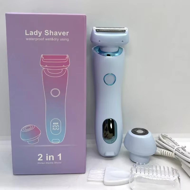 Electric Razors for Women 2 In 1 Bikini Trimmer Face Shavers Hair Removal for Underarms Legs Ladies Body Trimmer IPX7 Waterproof: Red