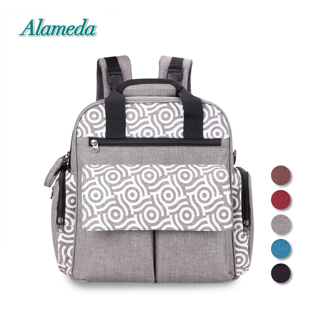 Alameda Convertible Diaper Bag Backpack Large Baby Bag Mummy Maternity Nappy Changing Bag with Stroller Strap for Baby Care