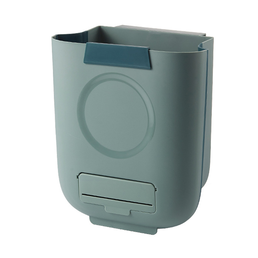 Multipurpose Collapsible Trash Bin Small Hanging Kitchen Collapsible Trash Can for Office School Green Portable Waste Bins