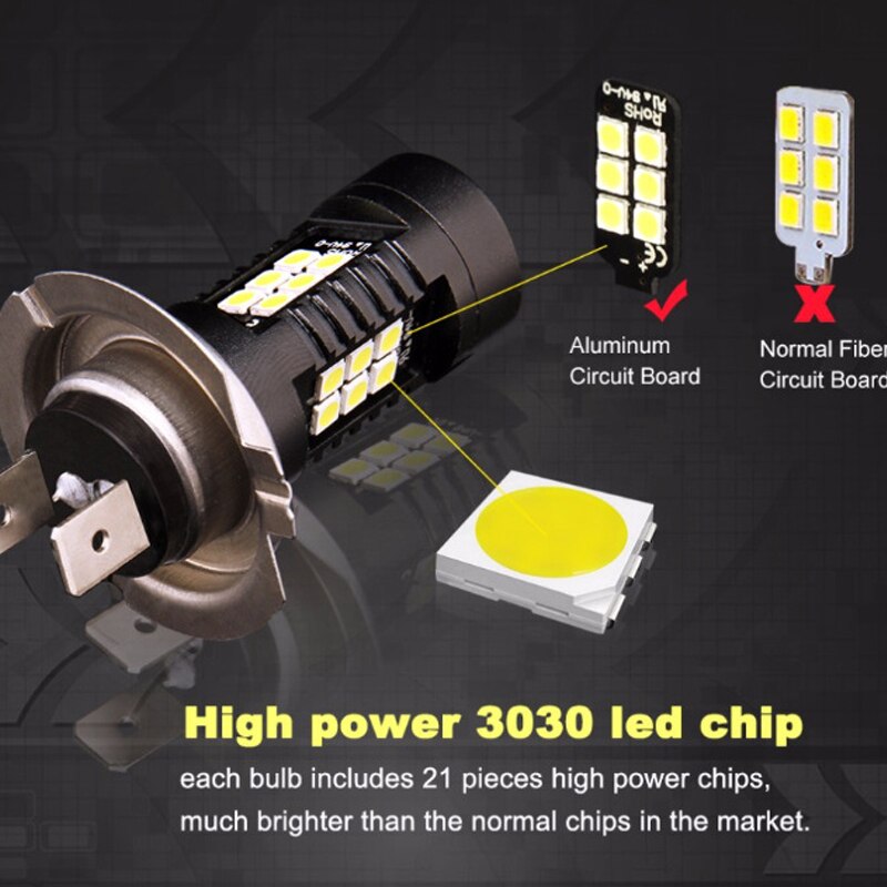 LED Car Bulbs H8 H11 9005 9006 21 SMD 3030 Super Bright Auto Led Bulb Lamp 6000K Fog Light Cars Driving Lamp DRL 12-24V 21W