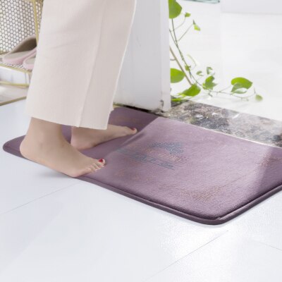 Halkfri minnesskum anti-trötthet badmattor entré dörrmatta kök matta utomhus bönemattor relax trampdyna: Lila / 40 cm x 60cm