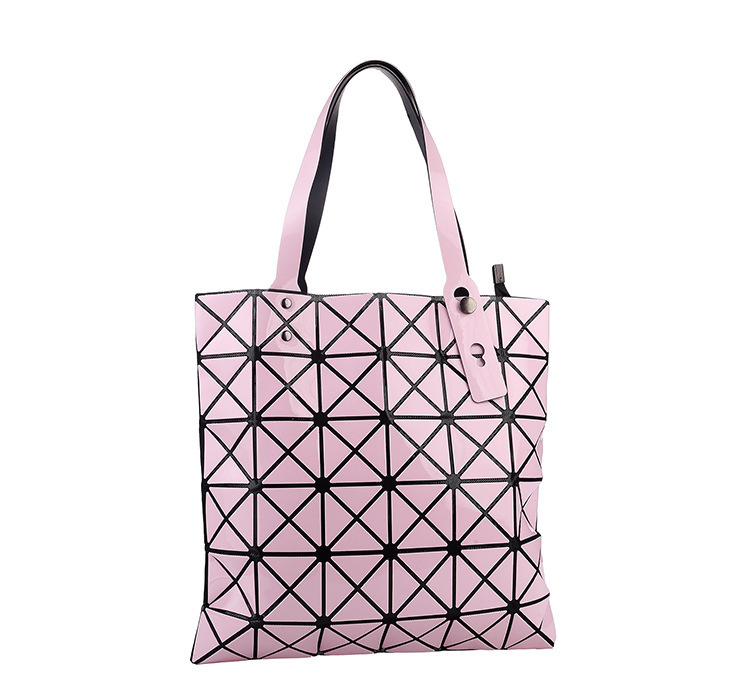 Lisse Luxus Handtasche Weibliche Gefaltet Damen Geometrische Plaid Tasche Lässig Tote Frauen Handtasche Mochila Schulter Tasche Bao: Pink