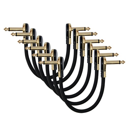 3PCS/ 6PCS Guitar Patch Cables Right Angle 15/30CM 1/4 Instrument Cables for Guitar Effect Pedals: 6PCS--15CM