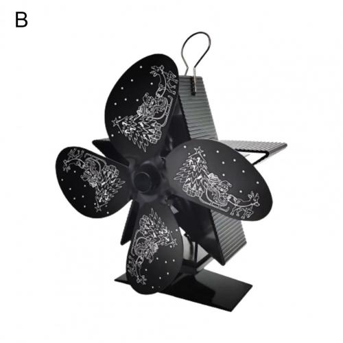 Haard Ventilator Hittebestendige Metalen Kachel Ventilator Laag Geluidsniveau Warmte Aangedreven Ventilator Blower Hout Brander Fan Voor Haard Log Kachel fan: Black B