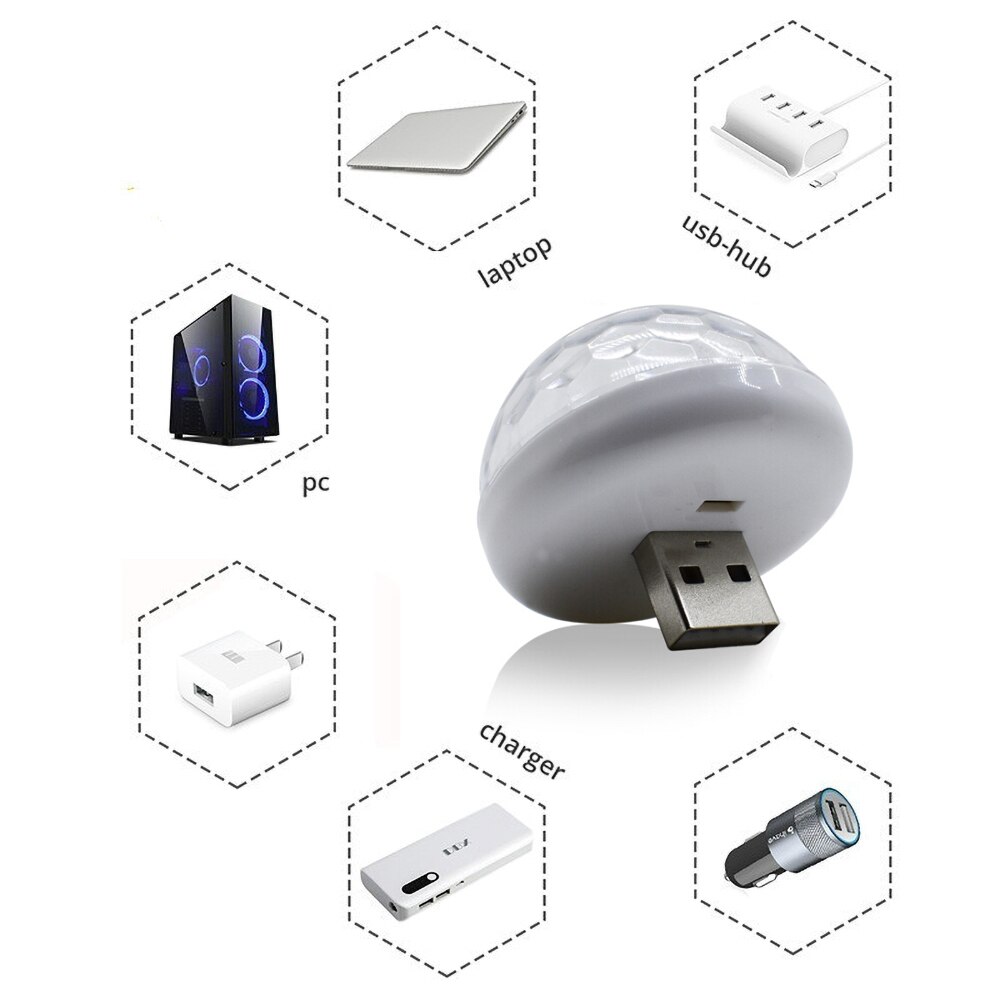 Bil ledet dekorativ lampe usb fargerik atmosfære festlys dj ledet rgb interiørlampe klubb diskotek magi scene effekt lys