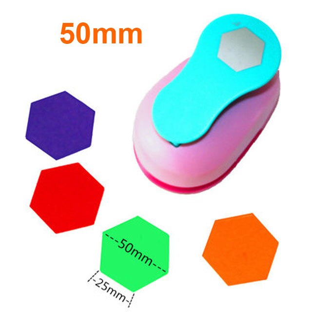 Fri skepp hexagon hålslag set geometri stans hantverk klippbok papper stansare graf formade slag: 1pc 50mm