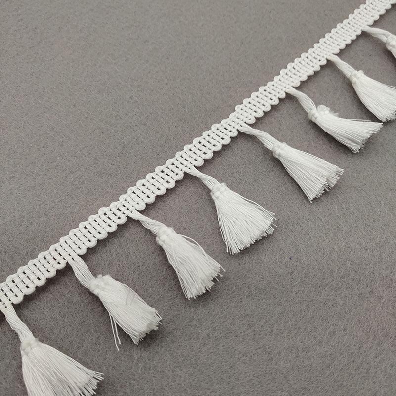 1Yards of Pack 40MM Width Fringe Trim Lace Fibre Tassel Clothes Accessories Wedding Dress Tassel Ribbon Diy: White
