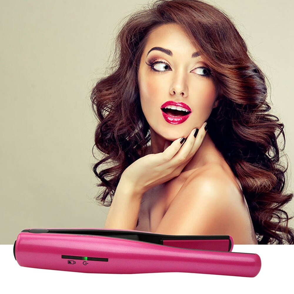 Madami batería recargable portátil de iones de litio 2200mAh Mini plancha de pelo inalámbrica plancha de cerámica plancha rizadora de pelo