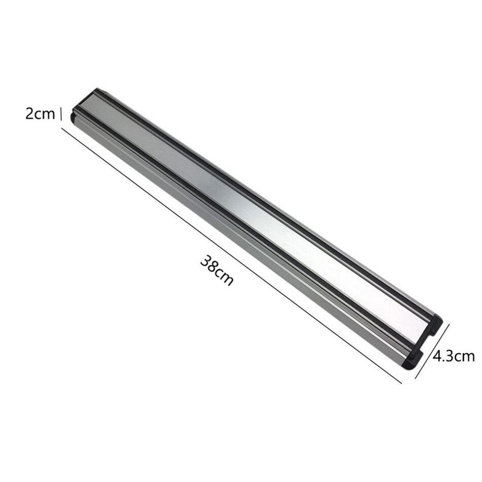 Rostfritt stål magnetisk vägg knivhållare viloställning för knivar bar förvaringsblock spara utrymme magnet köksredskap knivhållare: 38cm
