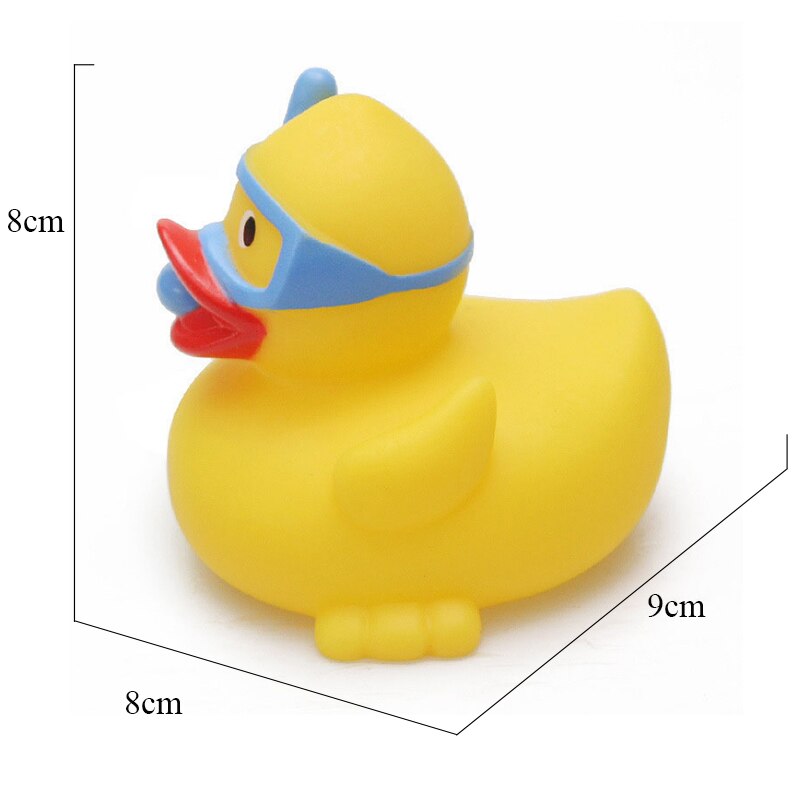 ESALINK 8-10Cm pływająca kaczka policja Baseball strażacy gumowa Ducky zabawka do kąpieli dziecko poznawcze zabawki kąpielowe zabawki edukacyjne: YN074-1pcs