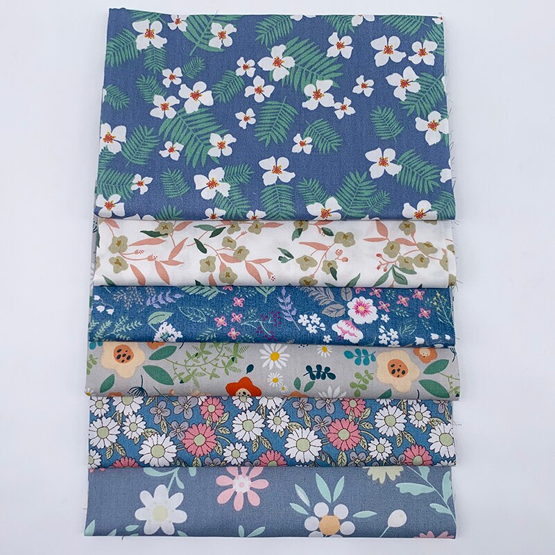 5/6 stk / sæt 20*25cm til husholdnings bomuld patchwork klud blomstermønster stof japansk stil syforsyning multifunktionel
