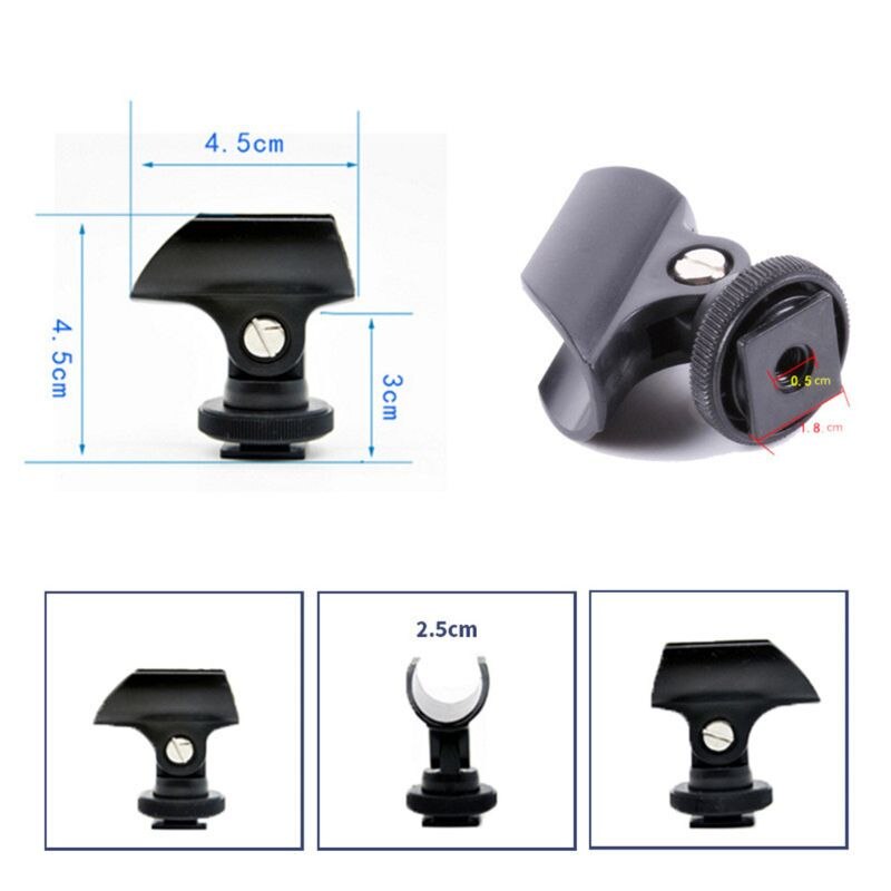 Suporte para microfone, clipe de plástico de 19mm com sapata para câmera dslr n0hc