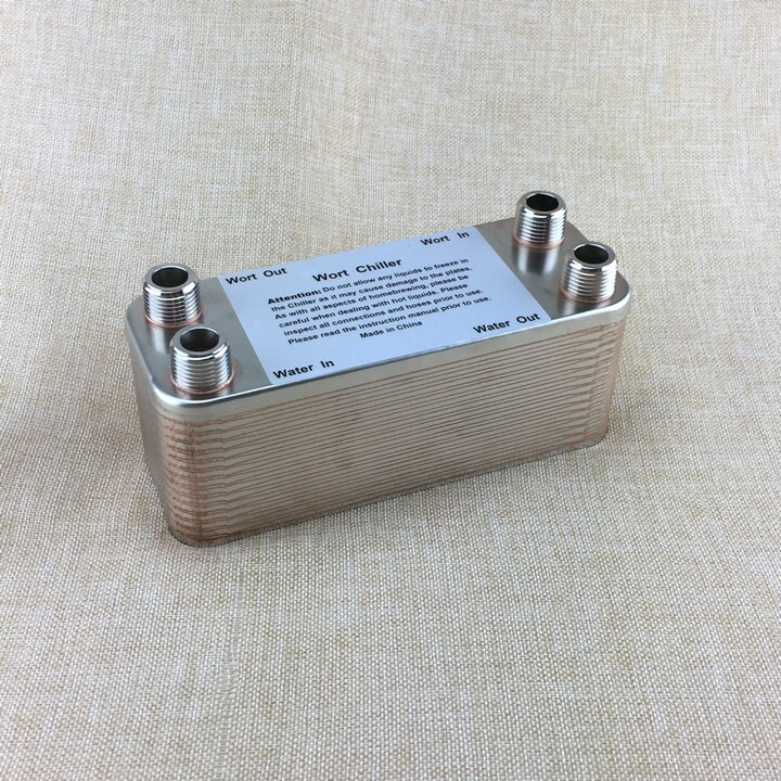 Scambiatore di calore a piastre in Acciaio Piatto Wort refrigeratore - 30 piastre Birra refrigeratore, 1/2 "maschio X 1/2" maschio tubo Da Giardino Filo