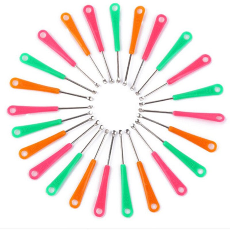 Kleur Plastic Handvat Ijzer Oor Pick Faux Rvs Earpick Oor Pick Kleine Met Keyhole Metalen Oor Pick