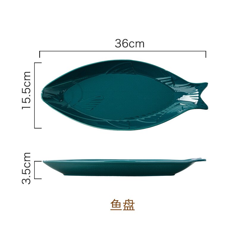 Nuovo Disegno di Ceramica con Bordo in Oro Verde Scuro Frutta Ciotola Piatto Piatto Piatto di Pesce Ciotola di Fondo casa Creativo Ristorante di Famiglia: pesce Plate