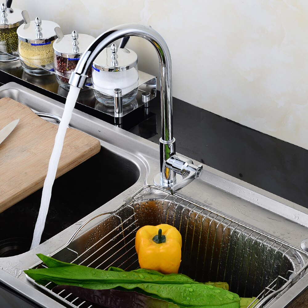 360 Degree Rotary Bathroom Faucets Mixer Stainless Steel Kitchen Single Handle Cold Water Faucet Mixer Sink Tap Home Improvement