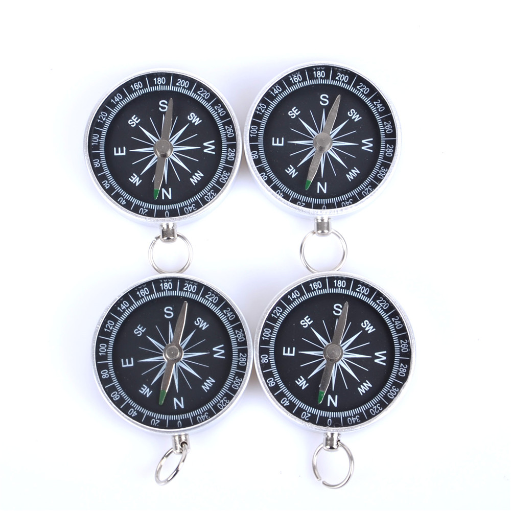 HSEAYM Metal Compass Lightweight Aluminum Survival Tool Buckle Car Camping Hiking Pointing Guide Portable Handheld Compass