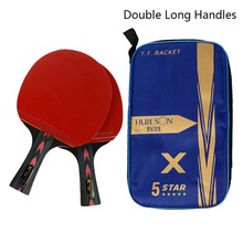 Conjunto de raqueta de tenis de mesa de carbono de 5 estrellas mejorado 2 uds, palo de Paddle de Ping Pong ligero y potente con buen Control