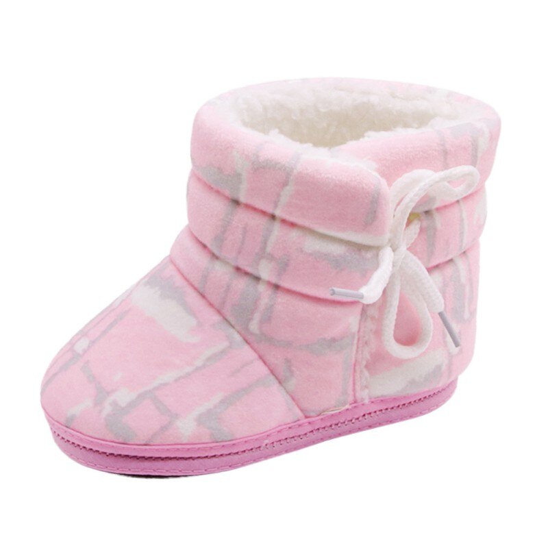 0-12M di Inverno Nuovi Stivali Da Neve Moda Delle Ragazze Dei Ragazzi Stampato Stivali Stivali di Cotone Caldo antiscivolo Molle Del bambino pattini di bambino Del bambino Stivali Da Neve Confortevole: Colore rosa