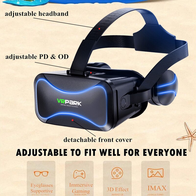 Gafas VR con controlador, dispositivo ajustable de con mango, conjunto de gafas VR, equipo de juego