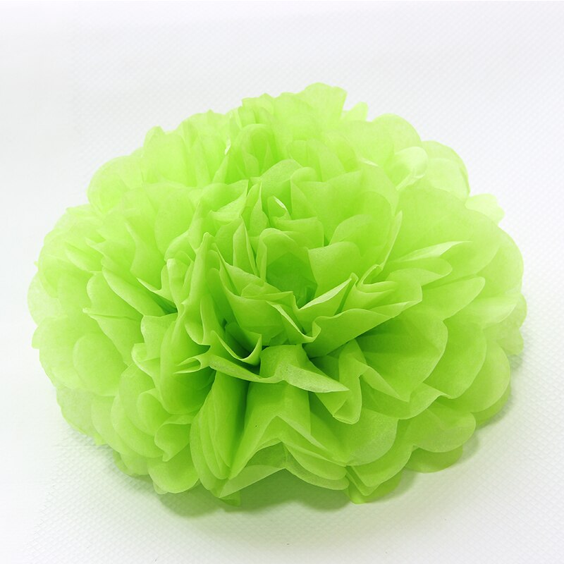 10cm 4inch Tissue Paper Flower Balls for Wedding Baby Shower Birthday Party Decoration Home Garden Decor Paper Pom Poms Pompoms: Light green