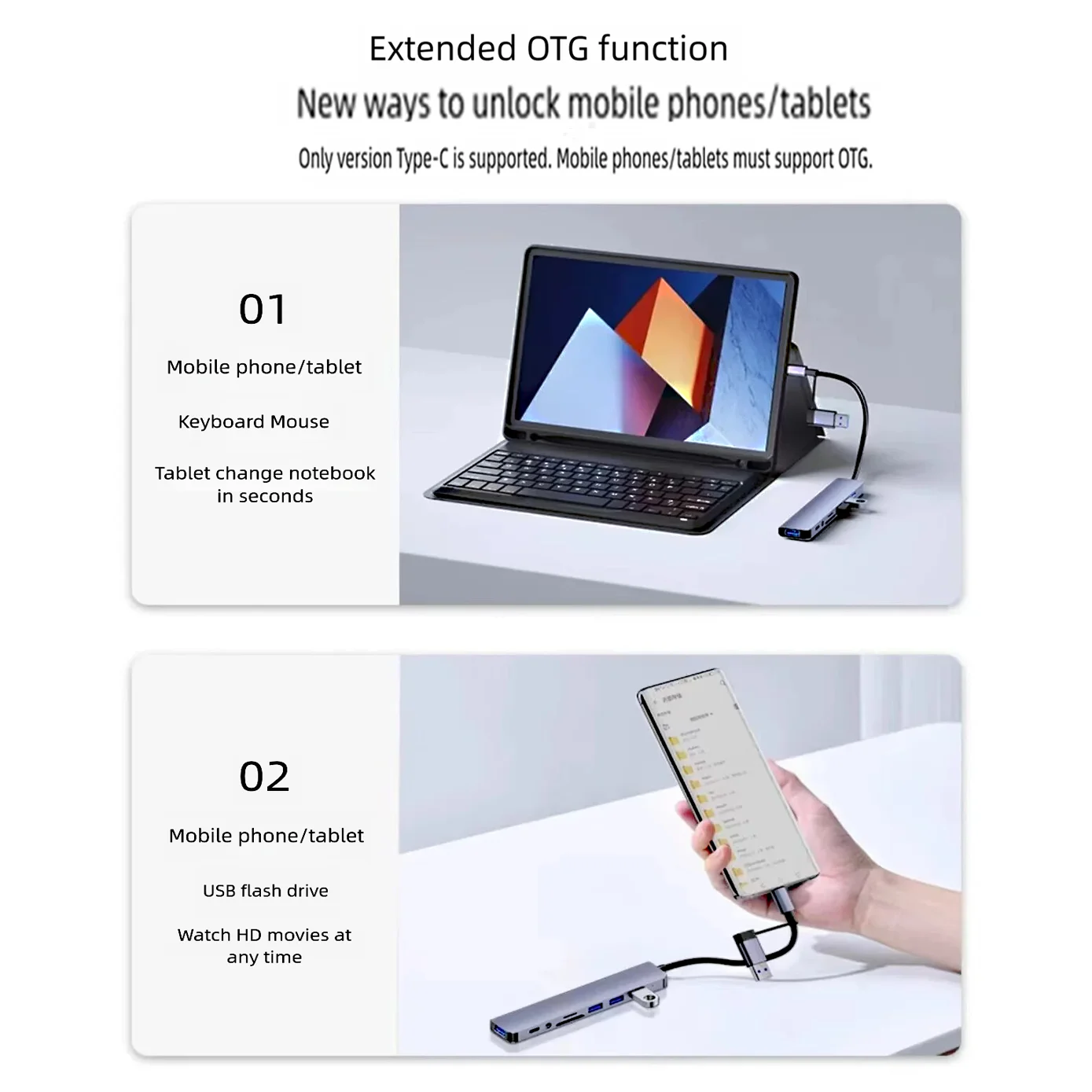 8-IN-2 USB hub 3.0 USB C hub dock station 5Gbps High Speed Transmission USB Splitter Type C to USB OTG Adapter For Macbook Pro