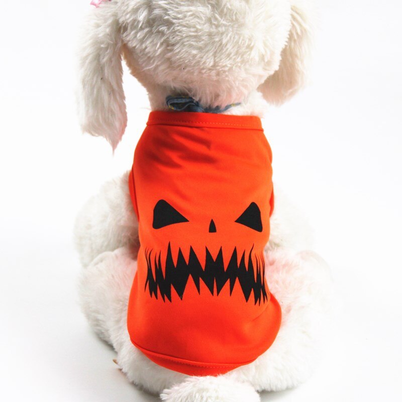 Halloween carnaval chat vêtements drôle vêtements pour animaux de compagnie veste d'hiver chien déguisement d'halloween tenue pour petits chiens deux pieds vêtements: grimace / S