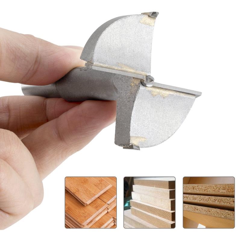 Juego de 5 piezas, fresa deshilachadora con punta central, broca de madera de carburo de 35/40/45/50/60mm de diámetro, perilla d