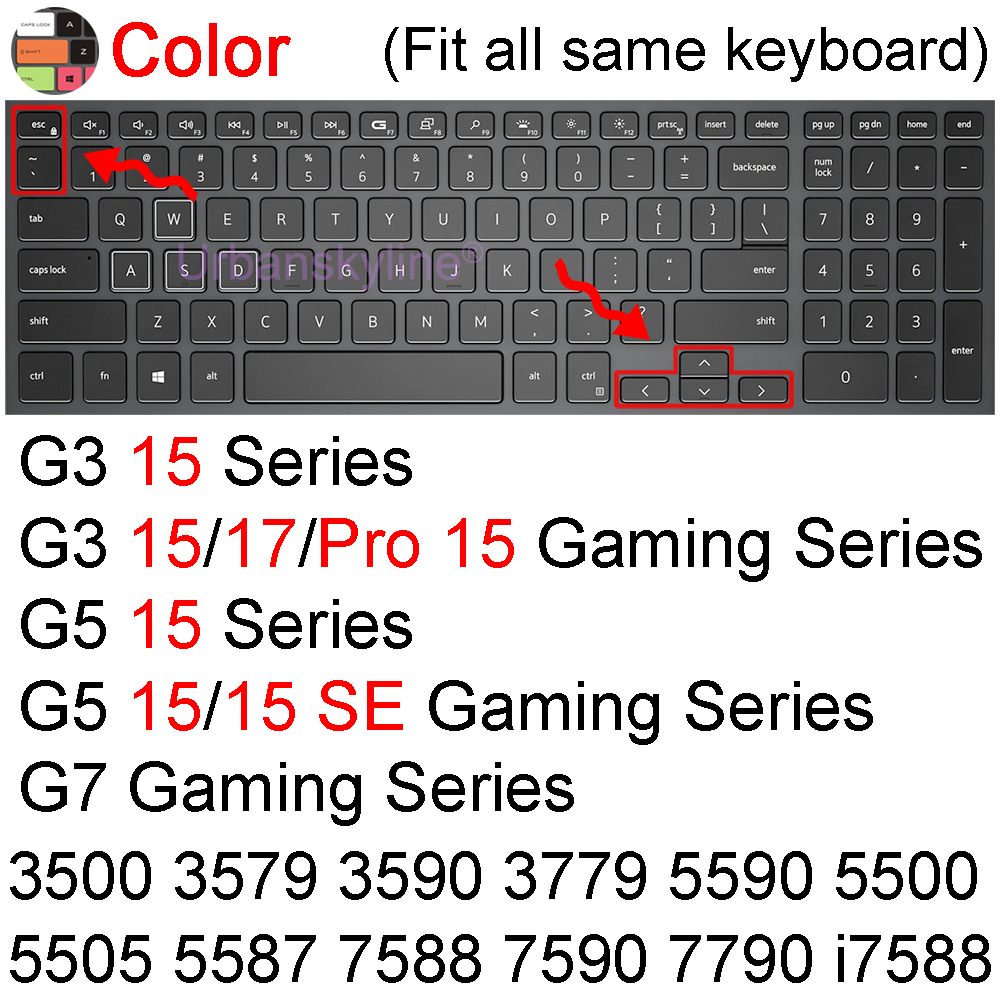 G3 Keyboard Cover for Dell G7 G15 Gaming G5 SE Pro 15 17 5587 7500 7588 7590 7700 7790 Laptop Protector Skin Case Silicone 15.6: Color G3 G5 G7