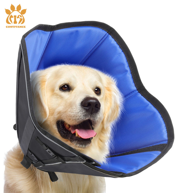 Elizabethan Collar Adjustable Foldable Nylon Material Pet Dog Neck Cone Recovery Collar Anti-Bite Surgery Wound Healing E-Collar