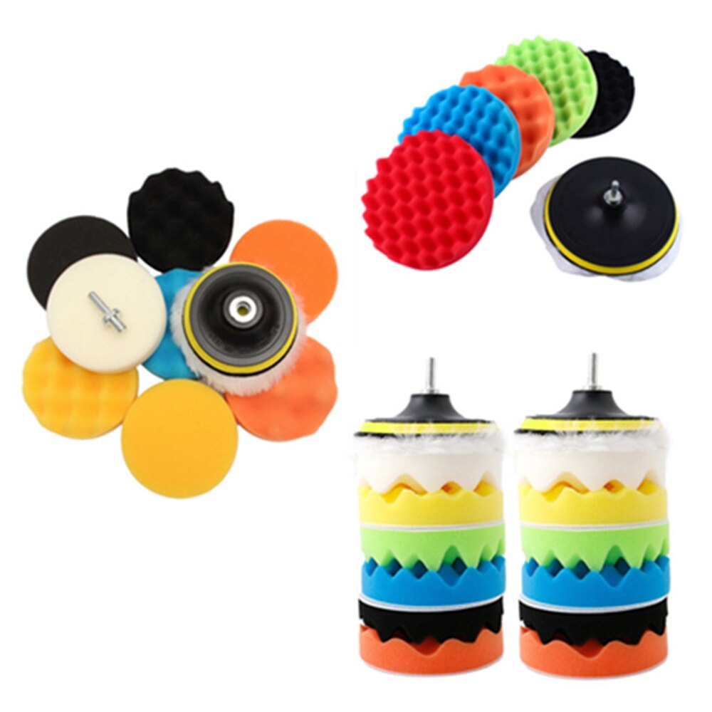 (12-piece set)car polishing disc self-adhesive polishing set sponge wheel wool wheel polishing Hand Tool Kit For Car Polishing