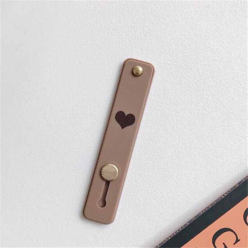 Silicone Wristband Heart Finger Ring Grip Mobile Phone Holder Stand Push Pull Sticker Paste Universal Band Phone Holder Bracket: N