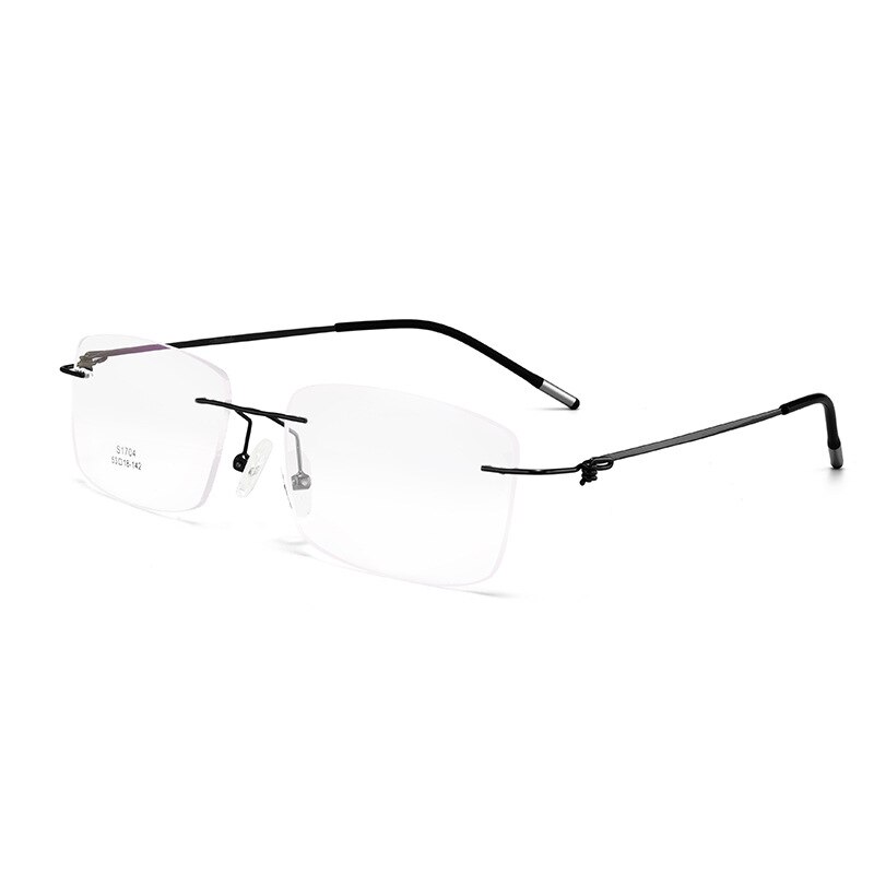 Legering skrueløs rammeløs brille ramme mænd ultralette firkantede briller nærsynethed receptpligtig øjeglas rammeløs mand optisk ramme